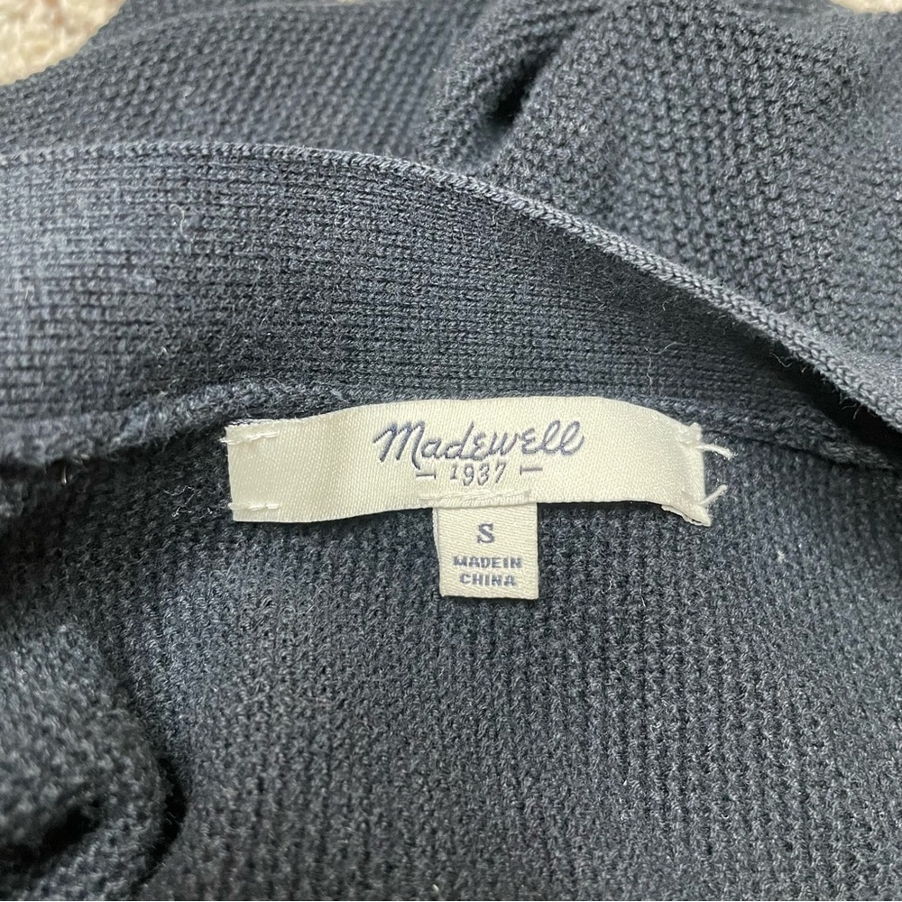 Madewell Inlet Button Up Long Sleeve Cotton Cardigan in Black Small - Picture 8 of 13